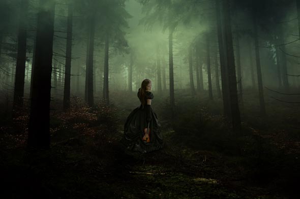 Create a Dark, Emotional Misty Forest Scene in Photoshop - PSD Stack