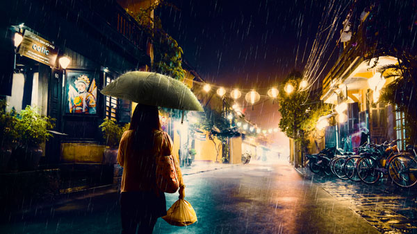 Create a Rainy Night Scene Photo Manipulation in Photoshop