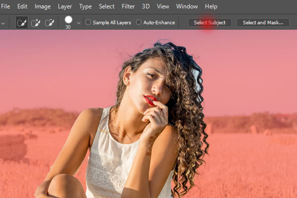 Using the Photoshop Select Subject Feature