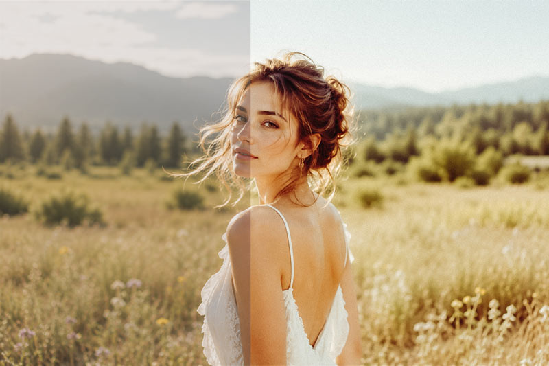 Warm Film Lightroom Preset before and after comparison
